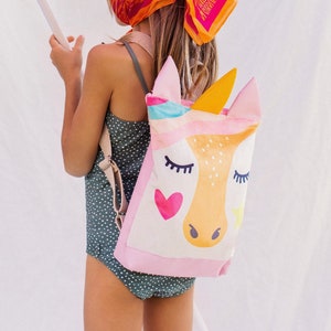 Unicorn backpack for kids, Girls bag, Children backpack, Colorful backpack image 1