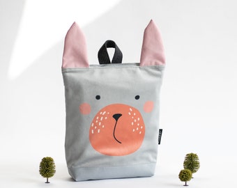 Bunny backpack, Kids backpack, Toddler backpack, Printed backpack