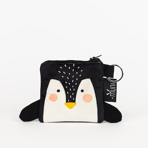 Monedero de pingüino, Monedero pequeño, Monedero con llavero, Monedero para niños pequeños, Monedero para niños