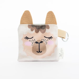 Monedero de monedas de llama, bolsa de monedas pequeña, billetera de llavero, billetera de monedas para niños pequeños