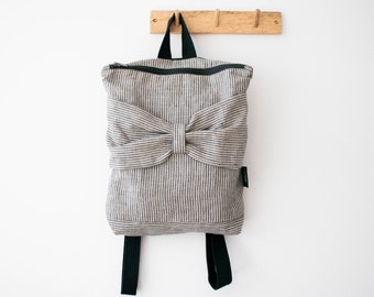 Linen backpack, Backpack for girls, lienen small backpack