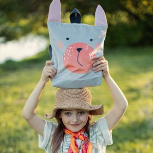 Bunny backpack, Kids backpack, Toddler backpack, Printed backpack image 4