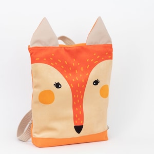 Fox backpack, Toddler backpack, Children backpack, Printed Fox backpack image 2