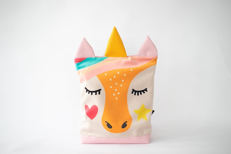 Unicorn backpack for kids, Girls bag, Children backpack, Colorful backpack image 5