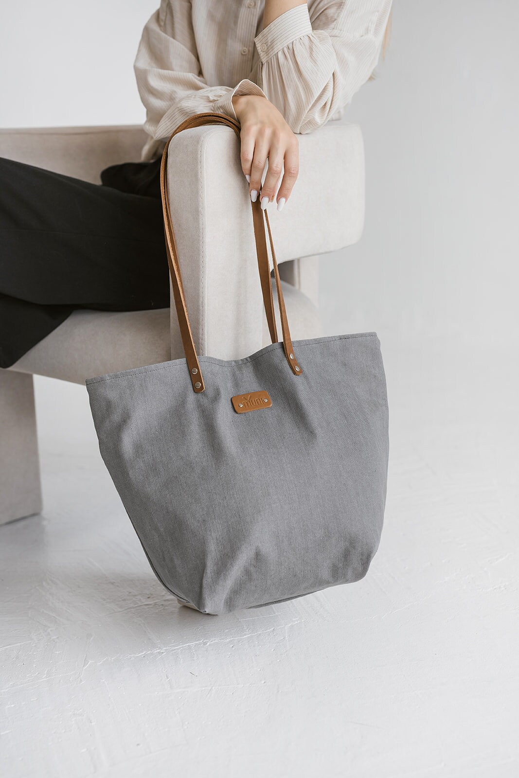 Grey Denim Shoulder Bag, Gray Tote Bag - Etsy