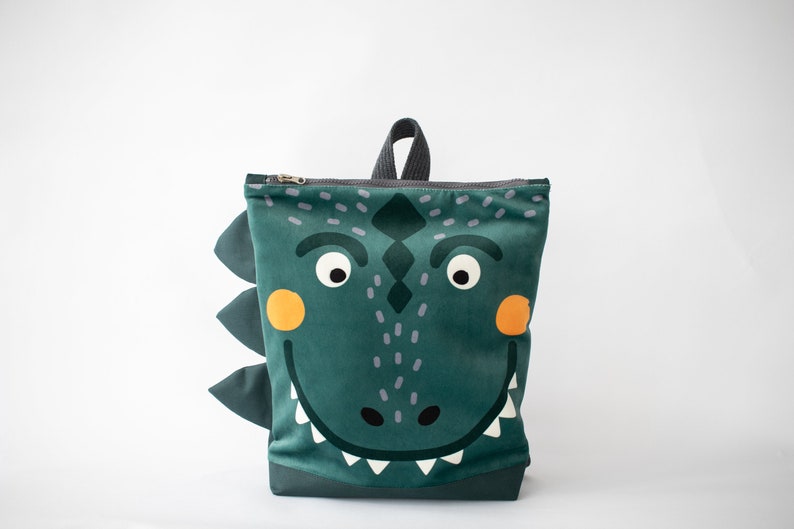 Dinosaur large backpack for kids, Toddler backpack, Children backpack, Printed backpack image 5