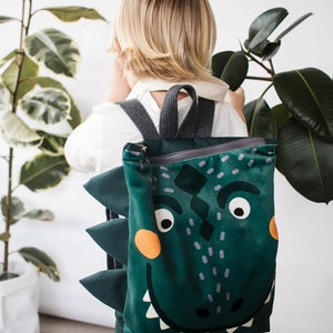 Dinosaur large backpack for kids, Toddler backpack, Children backpack, Printed backpack image 10