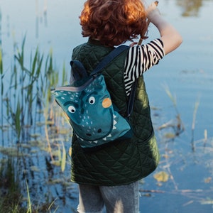 Dinosaur large backpack for kids, Toddler backpack, Children backpack, Printed backpack image 4