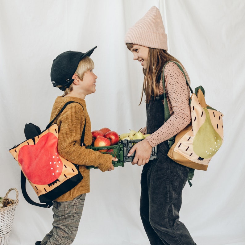 Apple backpack, Kids backpack, Toddler backpack, Personalized Bag zdjęcie 8