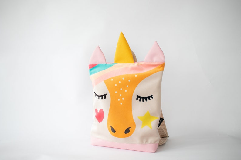 Unicorn backpack for kids, Girls bag, Children backpack, Colorful backpack image 6