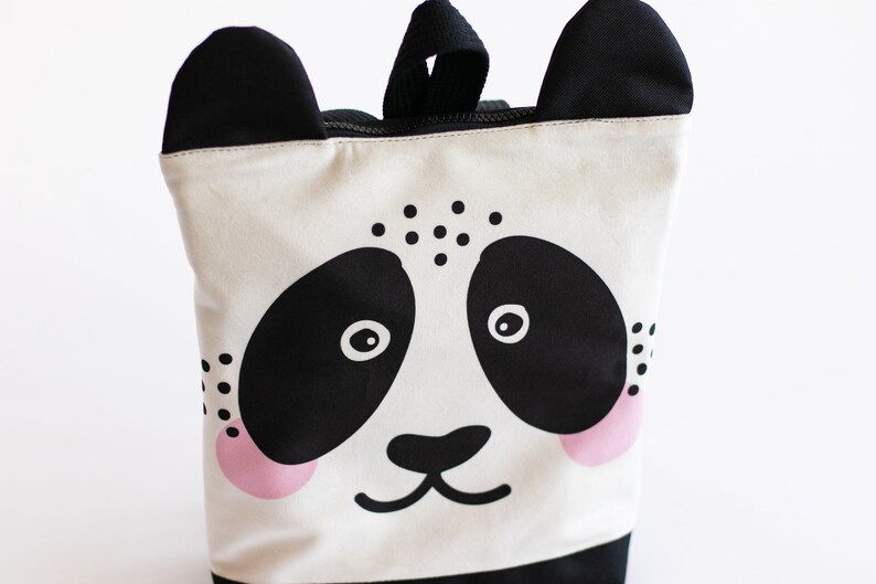 Panda Backpack Kids Backpack Printed Toddler Backpack Bear - Etsy