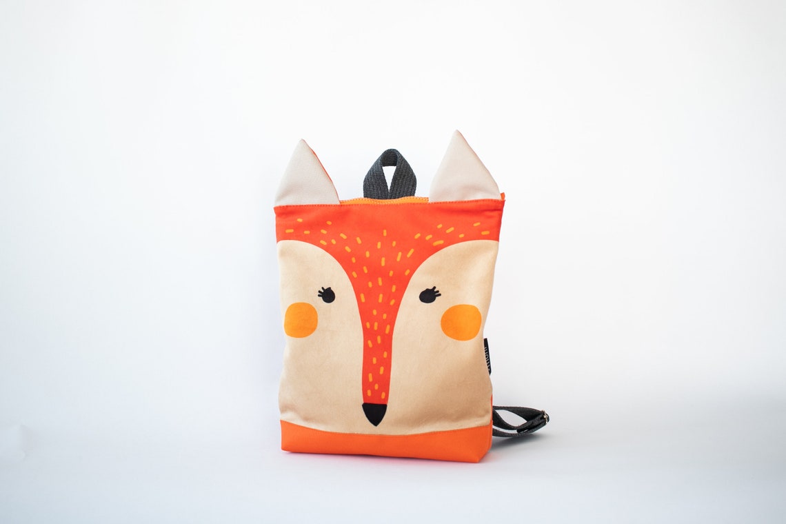 Fox backpack Toddler backpack Children backpack Printed Fox | Etsy