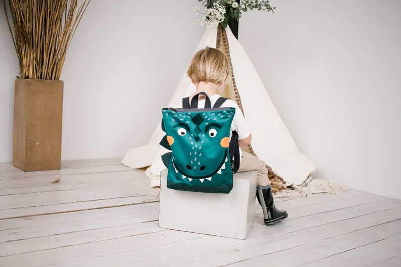 Dinosaur large backpack for kids, Toddler backpack, Children backpack, Printed backpack image 3