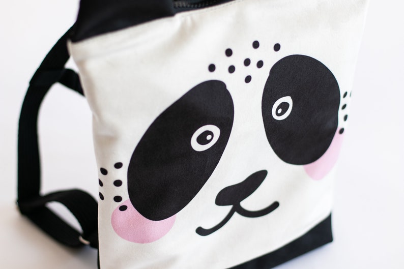Panda Backpack Kids Backpack Printed Toddler Backpack Bear - Etsy