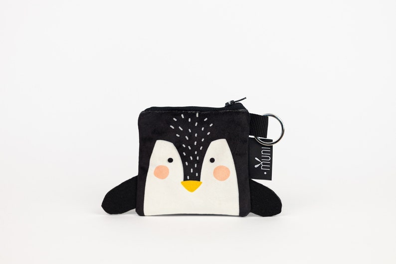 Penguin coin wallet, Little coin pouch, Keychain wallet, toddler coin wallet, Wallet for kids image 1