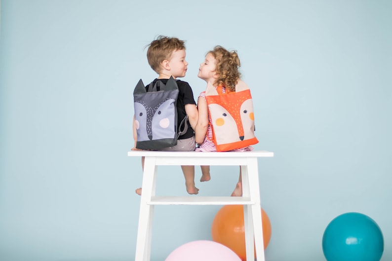 Fox backpack, Toddler backpack, Children backpack, Printed Fox backpack image 10