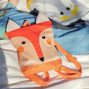 Fox backpack, Toddler backpack, Children backpack, Printed Fox backpack image 4