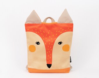 Fox backpack, Toddler backpack, Children backpack, Printed Fox backpack