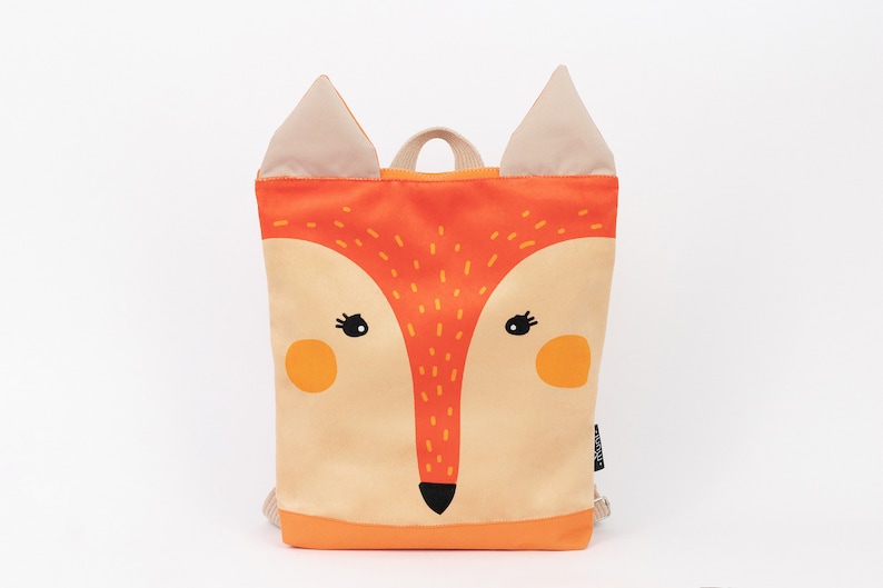 Fox backpack, Toddler backpack, Children backpack, Printed Fox backpack image 3