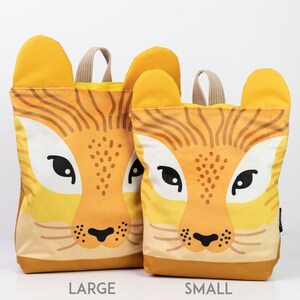 Printed Lion backpack for children with name tag image 9