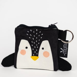 Penguin coin wallet, Little coin pouch, Keychain wallet, toddler coin wallet, Wallet for kids image 2