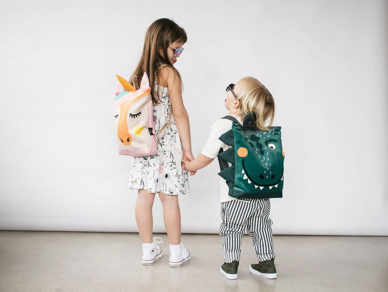 Dinosaur large backpack for kids, Toddler backpack, Children backpack, Printed backpack image 2