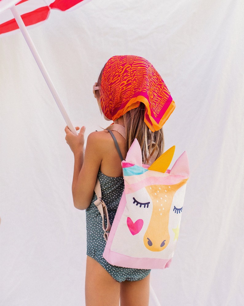 Unicorn backpack for kids, Girls bag, Children backpack, Colorful backpack image 1