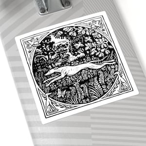Greyhound Waterproof Vinyl Sticker: Bumper, Laptop Decal