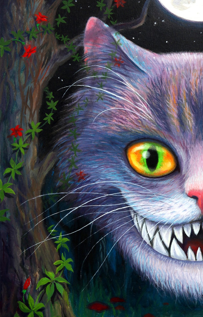 Чеширский кот страшный рисунок