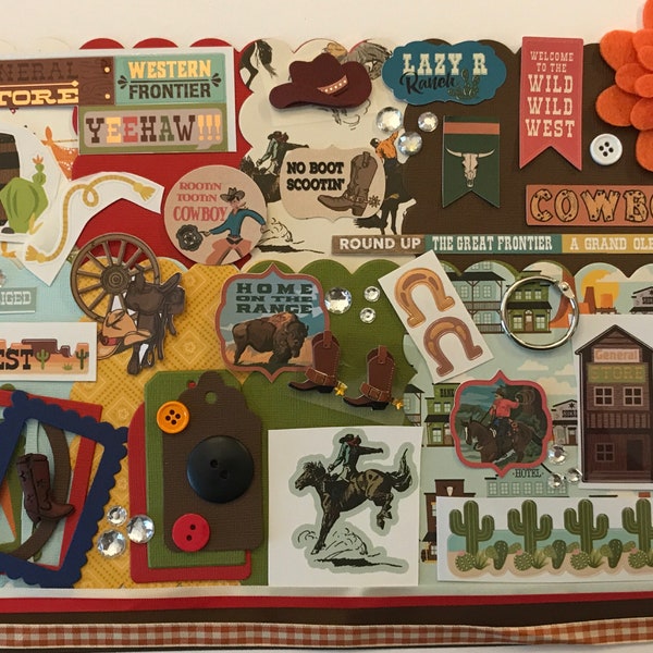 The Old West Custom Chipboard Mini Book Album DIY Scrapbook Kit