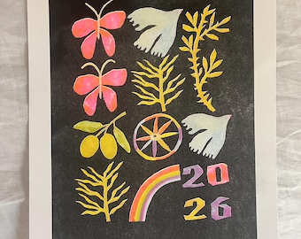 2026 Looky Here Riso Art Print 8.5x11