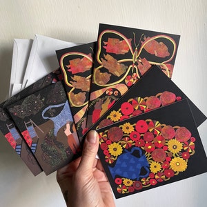 Cartes pour lettres avec enveloppes (lot de 6, deux de chaque carte)