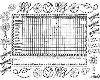 Digital downloadable 2026 Menstrual, mood tracker chart