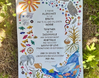 Earth Pledge Poster (White)