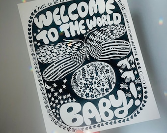 Welcome to the World baby gift print 8.5x11