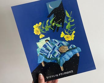 Evening Primrose Herbal Dirt Gems Print 8x10