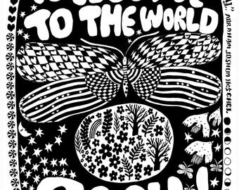 DIGITAL DOWNLOAD Welcome to the World baby gift print 8.5x11