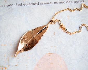 Gold Leaf Necklace, Antiqued Matte Gold Leaf, Layering Necklace, Fall Leaf Pendant, Woodland Wedding Jewelry, Bridesmaid Gift