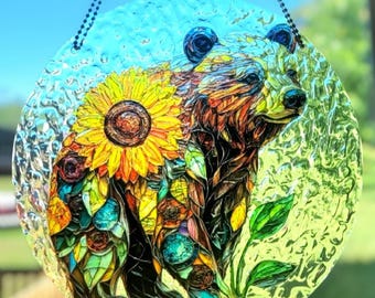 Stunning Bear Suncatcher Sun Catcher Ranch Handmade Window Decor