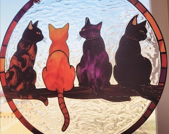 Stunning Cats Suncatcher Sun Catcher Handmade