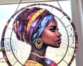 Stunning African American Woman Suncatcher Sun Catcher Handmade