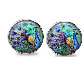 SET Of 2 Gorgeous Peacock Blue Green Aqua Nickel Silver GLASS Cabinet Drawer bifold closet door Knob Pulls Also in Gold, Bronze or Brass