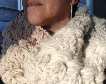 Earth tone cowl, twisted neck cuff