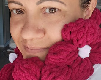Winter flower collection scarf and hat set
