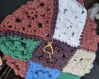 Round crossbody handbag, Winter Flower Collection