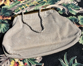 Whiting & Davis White Mesh Purse with Baby on Board, 1950s