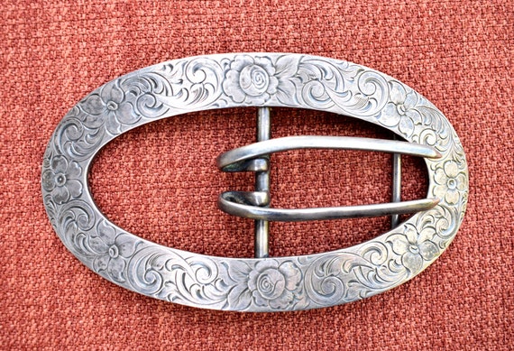 Antique Sterling Belt/Sash Buckle by Geo. A. Henc… - image 5