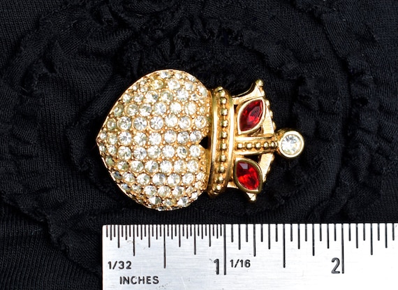 Swarovski Heart and Crown Brooch - image 4