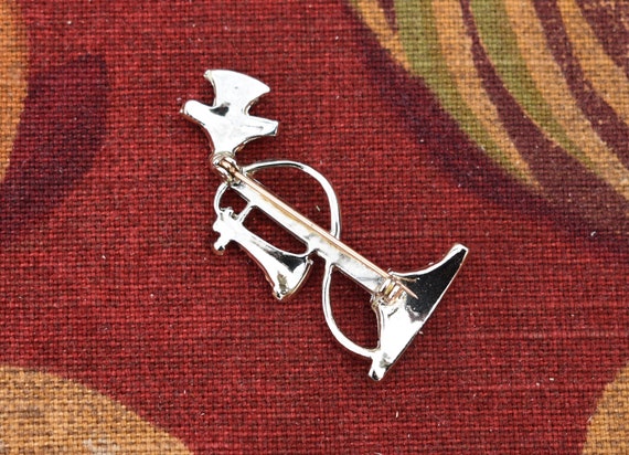 1910 Candlestick Pin on a 1980s Brooch with Blue … - image 3