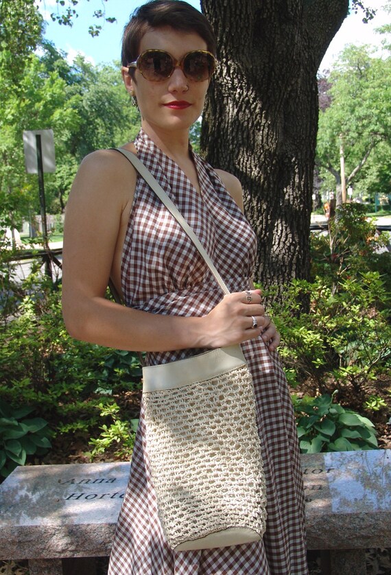Vintage Halston Macramé Shoulder Bag, a 1970s Stun